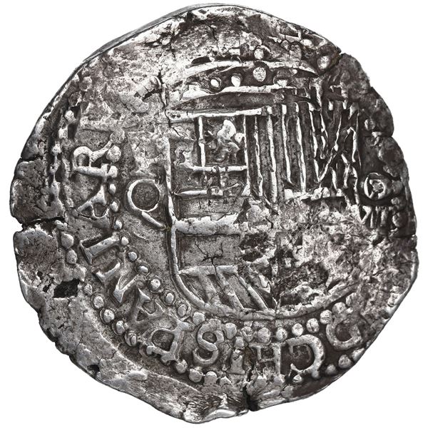 Potosi, Bolivia, cob 8 reales, Philip III, assayer Q.