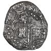 Image 2 : Potosi, Bolivia, cob 2 reales, 1623 with date rendered as "(16)ZIII," assayer not visible, quadrants