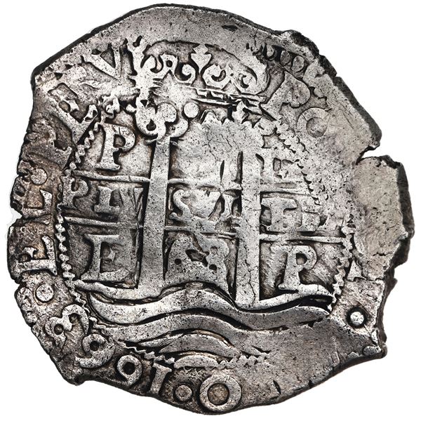 Potosi, Bolivia, cob 8 reales, 1663 E.