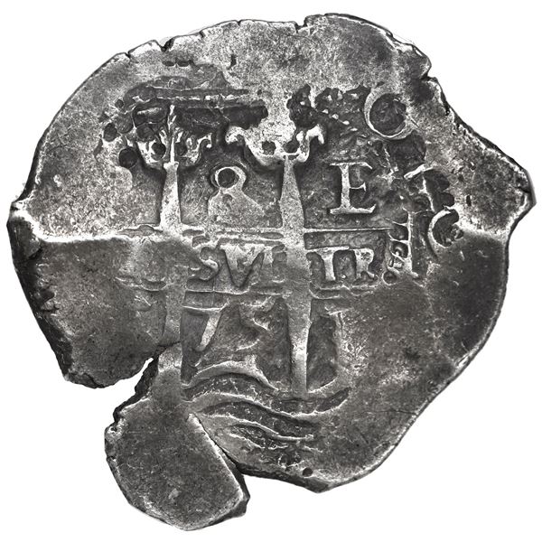 Potosi, Bolivia, cob 8 reales, 1675 E, NGC AU 53, finest known in NGC census.