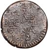 Image 2 : Cartagena, Colombia, copper provisional 1/2 real, 1812, NGC AU 55 Brown.