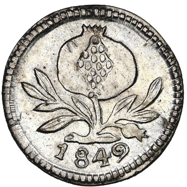 Popayan, Colombia, 1/4 real, 1849, NGC MS 63.