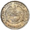 Image 2 : Medellin, Colombia, 5 decimos, 1877/4, large arms, NGC MS 62, finest known in NGC census.