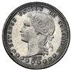 Image 1 : Medellin, Colombia, silver proof pattern 1/2 decimo, 1873, very rare, NGC Proof details / obv scratc