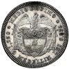 Image 2 : Medellin, Colombia, silver proof pattern 1/2 decimo, 1873, very rare, NGC Proof details / obv scratc