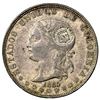 Image 1 : Costa Rica, 50 centavos, "lion" counterstamp (Type VII, 1889 CB), on a Medellin, 1885M