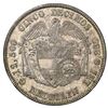 Image 2 : Costa Rica, 50 centavos, "lion" counterstamp (Type VII, 1889 CB), on a Medellin, 1885M