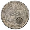 Image 2 : Costa Rica, 50 centavos, "lion" counterstamp (Type VII, 1889 CB), on a Bogota, 1884B 50C