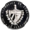 Image 2 : Cuba, proof silver peso, 1970, Ernesto Che Guevara, NGC PF 62 Ultra Cameo.