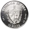 Image 2 : Cuba, silver proof piefort 10 pesos, 1990, Eleventh Pan American Games (Havana, 1991) - Baseball, NG