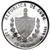 Image 2 : Cuba, silver proof piefort 10 pesos, 1993, Bolivar and Marti, arms with striped field, NGC PF 67 Ult