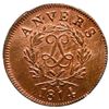 Image 1 : Siege of Antwerp (Anvers, under France), copper 10 centimes, Louis XVIII, 1814-R, wide LL, PCGS MS63