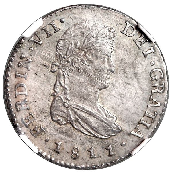 Guatemala, bust 1 real, 1811 M, NGC MS 62, ex-Christensen.