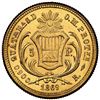 Image 2 : Guatemala, gold 5 pesos, 1869 R, Carrera, NGC MS 63.