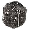 Image 1 : Tegucigalpa, Honduras, provisional "imitation cob" 2 reales, 1823-PMPY, with quadrants of cross tran