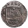Image 1 : Seville, Spain, cob 8 reales, Philip II, assayer Gothic D at 4 o'clock outside tressure on reverse, 