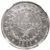Image 2 : Barcelona, Spain, 5 pesetas, Joseph Napoleon, 1811, 25 tulips, NGC AU details / cleaned.