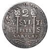 Image 1 : Caracas, Venezuela, 2 reales, "1818" date (1R-sized digits, struck 1830) BS, florettes flanking cros