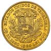 Image 2 : Venezuela, gold 100 bolivares, 1886, NGC MS 61.