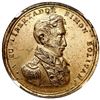 Image 1 : Peru, gilt bronze 4R-sized medal, dated 1824, Bolivar / Ayacucho, by Atanasio Davalos, NGC UNC detai