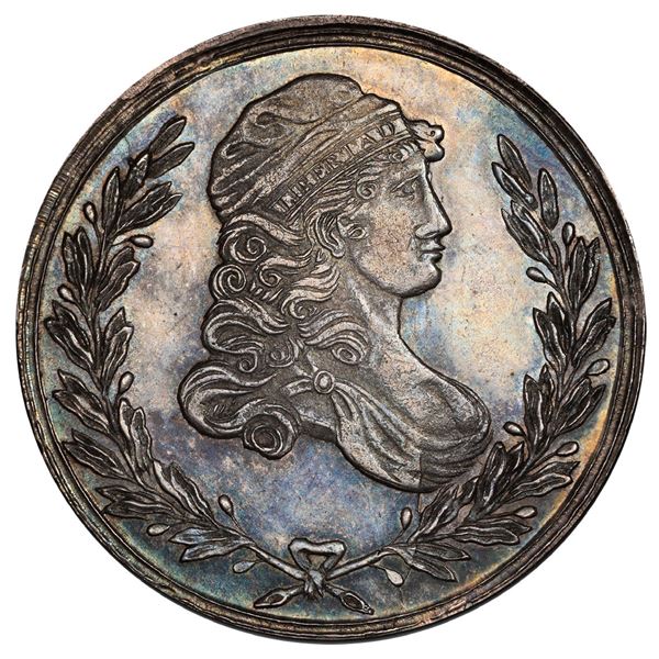 Cuzco, Peru, silver 4R-sized medal, 1839, by J. Cadagan, PCGS MS63, finest and only example in PCGS 