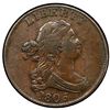 Image 1 : USA (Philadelphia Mint), copper Draped Bust half cent, 1805, large 5, with stems, PCGS VF30.