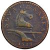 Image 1 : USA, New Jersey copper, 1787, no sprig above plow, PCGS VF details / environmental damage.