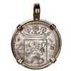 Image 1 : Holland, United Netherlands, 2 stuivers, 1724, ex-Akerendam (1725), mounted arms-side out in 14K gol
