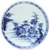 Image 1 : Chinese blue-on-white porcelain saucer, Pagoda Riverscape pattern, intact and choice, ex-"Nanking Ca