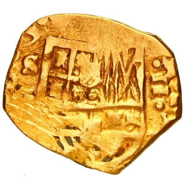 Seville, Spain, gold cob 2 escudos, Philip III, assayer G.