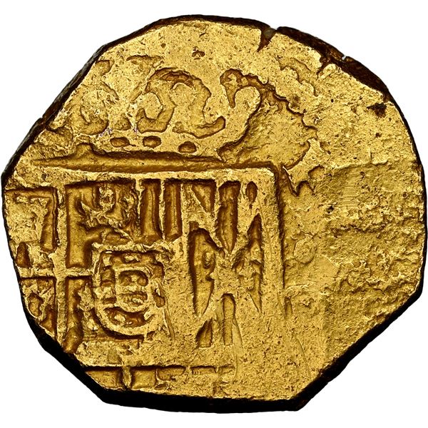 Seville, Spain, gold cob 2 escudos, Philip III, assayer not visible, NGC MS 62 ("top pop").