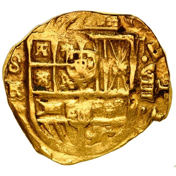 Seville, Spain, gold cob 8 escudos, Philip IV, assayer R.