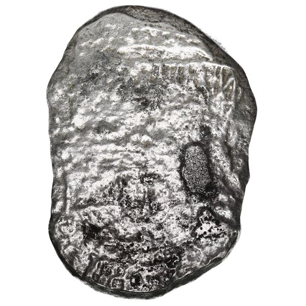 Potosi, Bolivia, cob 8 reales, Philip III, assayer not visible, Grade 4, with partially hand-signed 