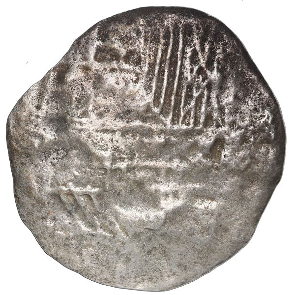 Potosi, Bolivia, cob 4 reales, Philip III, assayer not visible, Grade 4, with partially hand-signed 