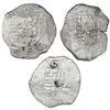 Image 1 : Lot of three Mexico City, Mexico, cob 4 reales, Philip IV, assayers not visible.