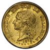 Image 1 : Popayan, Colombia, gold 20 pesos, 1875/4/3, PCGS AU detail / scratch.