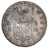 Image 2 : Costa Rica, 2 reales, female head / ceiba tree counterstamp (Type III, 1845) on a Seville, Spain, bu