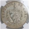 Image 2 : Cuba (struck at the Philadelphia Mint), proof 1 peso, 1915, Jose Marti, NGC Proof details / stained,