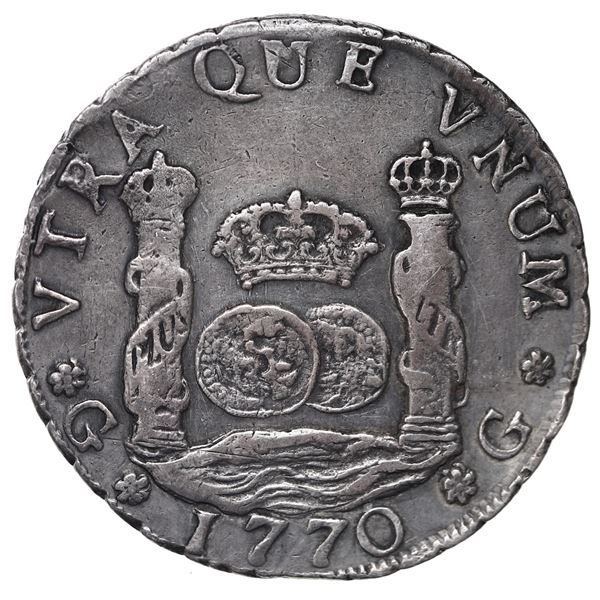 Guatemala, pillar 4 reales, Charles III, 1770 P, ex-Johnson.