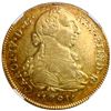 Image 1 : Lima, Peru, gold bust 8 escudos, Charles IV transitional (bust of Charles III, ordinal IV), 1791 IJ,