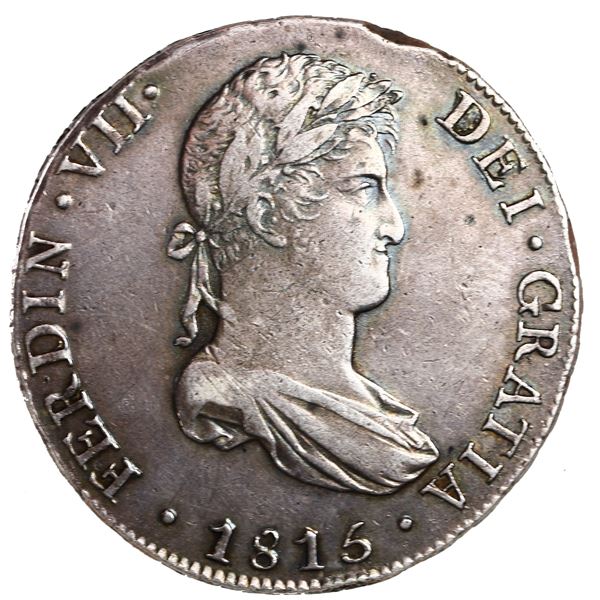Lima, Peru, bust 8 reales, Ferdinand VII, 1815 JP.