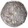 Image 2 : Seville, Spain, cob 4 reales, Philip II, assayer Gothic D at 4 o'clock outside tressure on reverse.