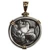 Image 2 : Attica, Athens, AR tetradrachm "owl," 5th-4th century BC, mounted owl-side out in silver bezel with 