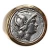 Image 1 : Roman Republic, AR denarius, ca. 150-115 BC, mounted head-side out in 14K gold men's ring (size 9-1/