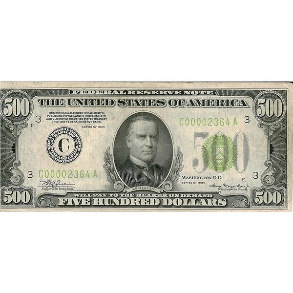 1934 $500 Federal Reserve Bank Note