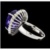 Image 3 : GIA Cert 13.48 ctw Tanzanite and Diamond Ring - 14KT White Gold