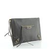 Image 1 : Balenciaga Zip Around Classic Metallic Edge Clutch Leather Medium Gray