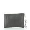 Image 2 : Balenciaga Zip Around Classic Metallic Edge Clutch Leather Medium Gray