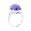 Image 4 : 13.60 ctw Tanzanite And Diamond Ring - 14KT White Gold