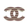 Image 1 : Chanel Pink White Striped CC Enamel Brooch